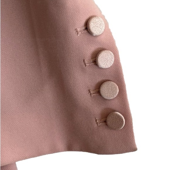 Cinq à Sept Blazer Jacket Women's 4 Dusty Pink Crepe Satin Tuxedo Barbie Lady - Picture 7 of 15